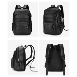 ZF197 Men Backpack PU Computer Bag Breathable Waterproof Schoolbag Fashion Popular Outdoor Travel Shoulder Bag USB Port