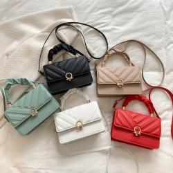 Custom New Style Letter Bag Pure Color Single Strap Portable Shoulder Bag Fresh Sweet Lady's  Hand Bag