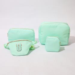 S M L XL Multi Color Women Nylon Custom Cosmetic Bag Set 4 Pack Travel Toiletry Bag Portable Pouch Organizer Makeup Bag