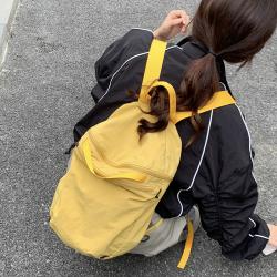 Korean Nylon Lightweight Backpack Goose Yellow Ribbon Shoulder Strap Lady Backpack Large Capacity Student Fashion Schoolbag