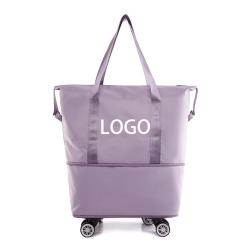 large capacity hand carry waterproof weekender duffel foldable duffle bag for women luggage travel bags with wheels