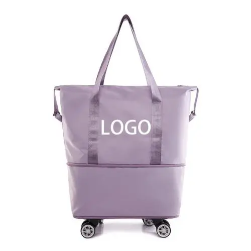 large capacity hand carry waterproof weekender duffel foldable duffle bag for women luggage travel bags with wheels