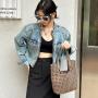 New Simple Hollow-Out Tote Bag Large Capacity New Fashion Tote Bag Everything Fashion Day Woven Tote Women'S Bag