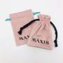 Custom Logo Printed Velvet Jewelry Drawstring Dust Pouch High End Gift Cosmetic Packaging Velvet Bag