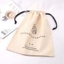 Custom Logo Printing Big Size 100% Cotton Hat Headwear Clothes Storage Bag Drawstring Muslin Shopping Dust Cotton Pouch