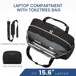 Fashion Quilted 2pcs Waterproof Gym Fitness Travel Duffel Bag Luggage Bag with Laptop Compartment Weekender Overnight Duffle Bag