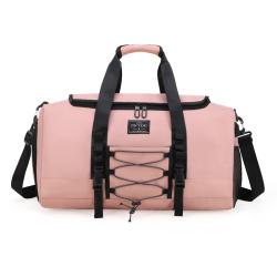 Custom logo print tote sports gym bag travel duffel bag with wet pocket & shoes compartment sports bags