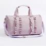 RTS Stock 4 Colors Polyester Ruffle Personalized Glitter Patches Custom Women Girls Travel Gingham Duffel Bags