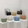 HR522 Women Carrying Tote Bag New Fashion PU Chain Large Messenger Bag Rhombic Pattern Solid Color Crossbody Shoulder Bag