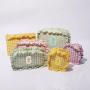 Keymay Stock Women Makeup Bag Travel Gingham Ruffle Nylon Toiletry Bag Personalized Personalized Square Plaid Cosmetic Bag