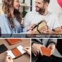 Custom Leather money cilp Slim Leather Wallet Large Bifold Mens Wallet RFID Blocking with ID Windows Credit Card Holder