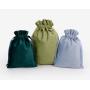 Custom Blank Colorful Veet and Canvas Bunch Flannel Bag Dust-Proof Drawstring Pocket for Jewelry with Ribbon Pocket