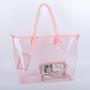 Chic Girls U Shape Short Clear Tote Bag Women Bright Jelly Color Shopping Dating Transparent PVC Handbags Clear Tote Bag