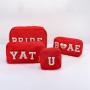 Keymay Christmas Gift Personalized Chenille Letter Nylon Cosmetic Pouch Travel Organizer Toiletry Bag Waterproof Makeup Bags
