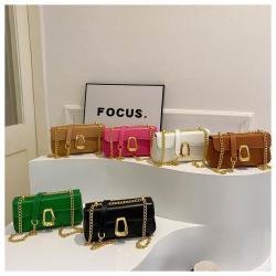 High-quality simple pure color chain bag women's bag 2024 summer new design single shoulder diagonal crossbody bags