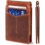 Custom Genuine Leather Money Clip Wallet Slim Rfid Blocking Leather Money Clip Wallet For Men