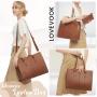 Laptop Bag for Women Vintage PU Leather Work Tote Bag 15.6 inch Business Office Computer Hand Bag Waterproof Shoulder Handbags