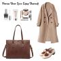 LOVEVOOK vintage 15.6 In Waterproof PU Leather Laptop Tote Bag Fashion Lady Computer Bags for Women Business Office briefcase