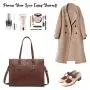 LOVEVOOK vintage 15.6 In Waterproof PU Leather Laptop Tote Bag Fashion Lady Computer Bags for Women Business Office briefcase