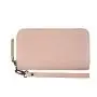 Luxury genuine cowhide leather long purse custom logo woman wallet with wristband rfid protection