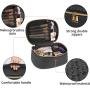 Cosmetic Set Case Vegan Leather Makeup Bag Personalized Travel Makeup Cosmetic Bag Luxury Black Toiletries Bag For Makeup Vegan
