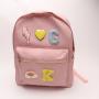 Keymay No MOQ RTS DIY Personalized Chenille Patches Waterproof Back to School Bag Nylon Backpack Rucksack Teen Book Bag