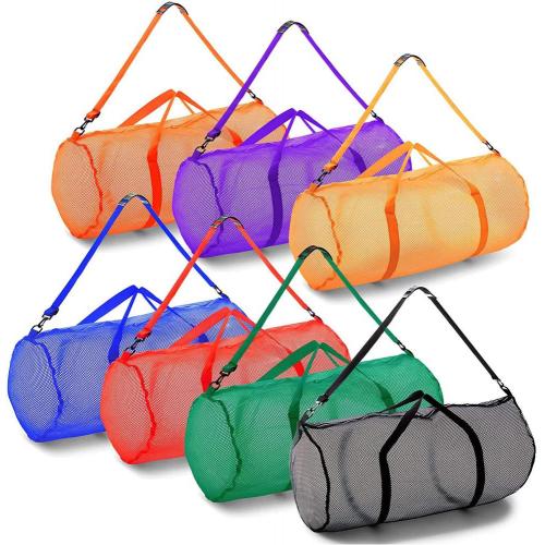 Gelory Custom Sports Mesh Duffle Bag Adjustable Shoulder Strap Oversized Gym Bag for Equipment Breathable Mesh Travel Bag