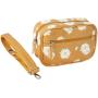 Gelory Wholesale Promotional Custom Logo Little Daisy Zipper PU Leather Makeup Bag Cosmetic Bags