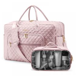 LOVEVOOK Custom logo Quilted Fashion Pink Duffle Bag Trending Designer Waterproof Portable Carry on Luggage Gym Sport Travel Bag