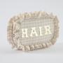 Keymay Popular 5 Colors S M L XL Chenille Letter Patches Gingham Ruffle Bag Cute Cosmetic Bag Large Makeup Bag Travel Pouches