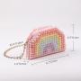 Custom Mini Pearl Rainbow Headset Chain Bag 2023 New Diy Beaded Hand Bag Fashion Pearl Messenger Bag