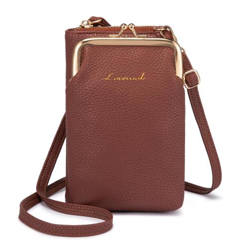 LOVEVOOK Custom Fashion PU Cell Phone Shoulder Sling Casual Crossbody Bag waterproof cash card holder screen phone purses bag