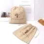 Hot Sale Natural Cotton Canvas Sachet Shopping Bag Custom Logo Printed Cotton Double String Dust Packaging Canvas Pouch