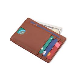 Wholesale genuine leather mini card holder wallet business card holder leather id card holder
