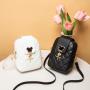 Small embroidered phone bags for women pu leather zipper Ladies messenger bag wholesale chain strap shoulder crossbody bag