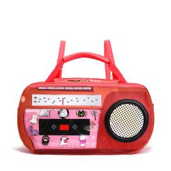 popular ita bag manufacturer pu leather radio shape clear pvc custom ita backpack