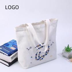 Custom LOGO Cotton Tote Bag Lightweight Canvas Reusable Grocery Shopping Cloth Bags for DIY Advertising Promotion Activity Gift