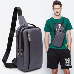 Men's Canvas Casual Shoulder Crossbody Bag Multi functional Outdoor Men's Bag