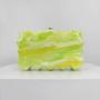 2024 latest yellow green square acrylic box evening bag clutch for women party purse Wedding Dinner handbags