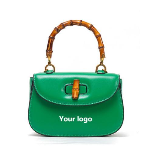 2023 Custom Famous Brands Designer Women Bamboo Handle Handbags Customizable Luxury Real Leather Ladies Hand Bags Crossbody
