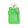 2023 Fashion Cute Kpop Custom Design Clear PVC Window Plush Embroidery Frog Photo Card Holder With Keychain