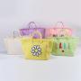 6 Colors DIY Logo Large Capacity Fashion Summer Tassel Beach Travel Bags Canvas Cotton Pure Plain Canvas Fringe Beach Tote Bag
