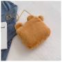 The new cute plush beacon bag dumb doll shoulder bag female hairy messenger bag
