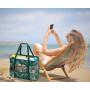 Manufacturer Custom Print Summer Extra Large Waterproof Canvas Mesh Beach Tote Bag With Pocket And Zipper For Women