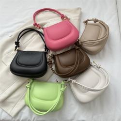 Crossbody bag 2024 new pu popular fashion pure colour temperament underarm bag women's shoulder bag summer models female
