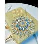 New Arrival Bridal Wedding Elegant Wholesale Rhinestone Flower Clutch Bag Glitter Pleats Handbag Banquet Bag For Woman