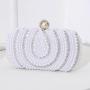Customized Product Hand Made Pearl Inlay Evening bag White Temperament Women Handbag