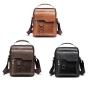 Custom logo factory Pu Leather black Cross business Bag Men's Shoulder Messenger Bag vintage