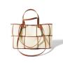 2024 Custom Handmade Woven Canvas Tote Bag For Women Luxury With Genuine Leather Purse