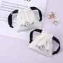 Custom Logo Printing Brush Canvas Drawstring Jewelry Bag Ring Earring Necklace Bracelet Gift Storage Jewelry Pouch
